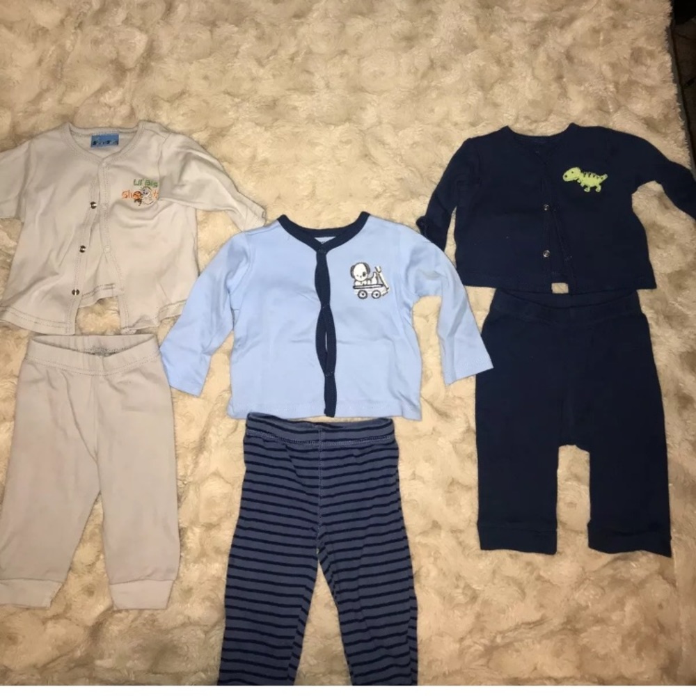 Three boys outfits 0 to3 months various brands